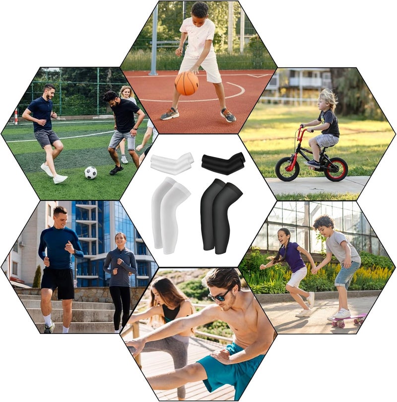 Luwint 4 أزواج من أكمام الذراع والساق للأطفال والمراهقين، ملحقات رياضية لحماية من أشعة الشمس UV - Image 4